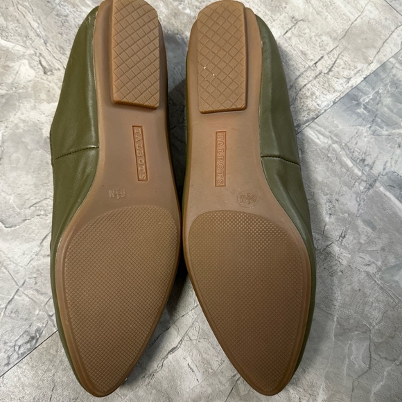 TALBOTS Francesca Zebra Driving Flats Deep Moss Green Nappa Leather 6.5M - Picture 4 of 6